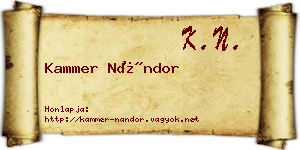 Kammer Nándor névjegykártya